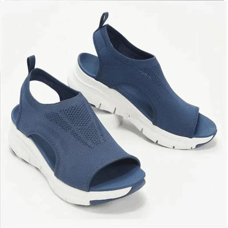 2024 New Arrivals Summer Flat Open Toe Wedges Platform Shoes Sandals For Women And Ladies