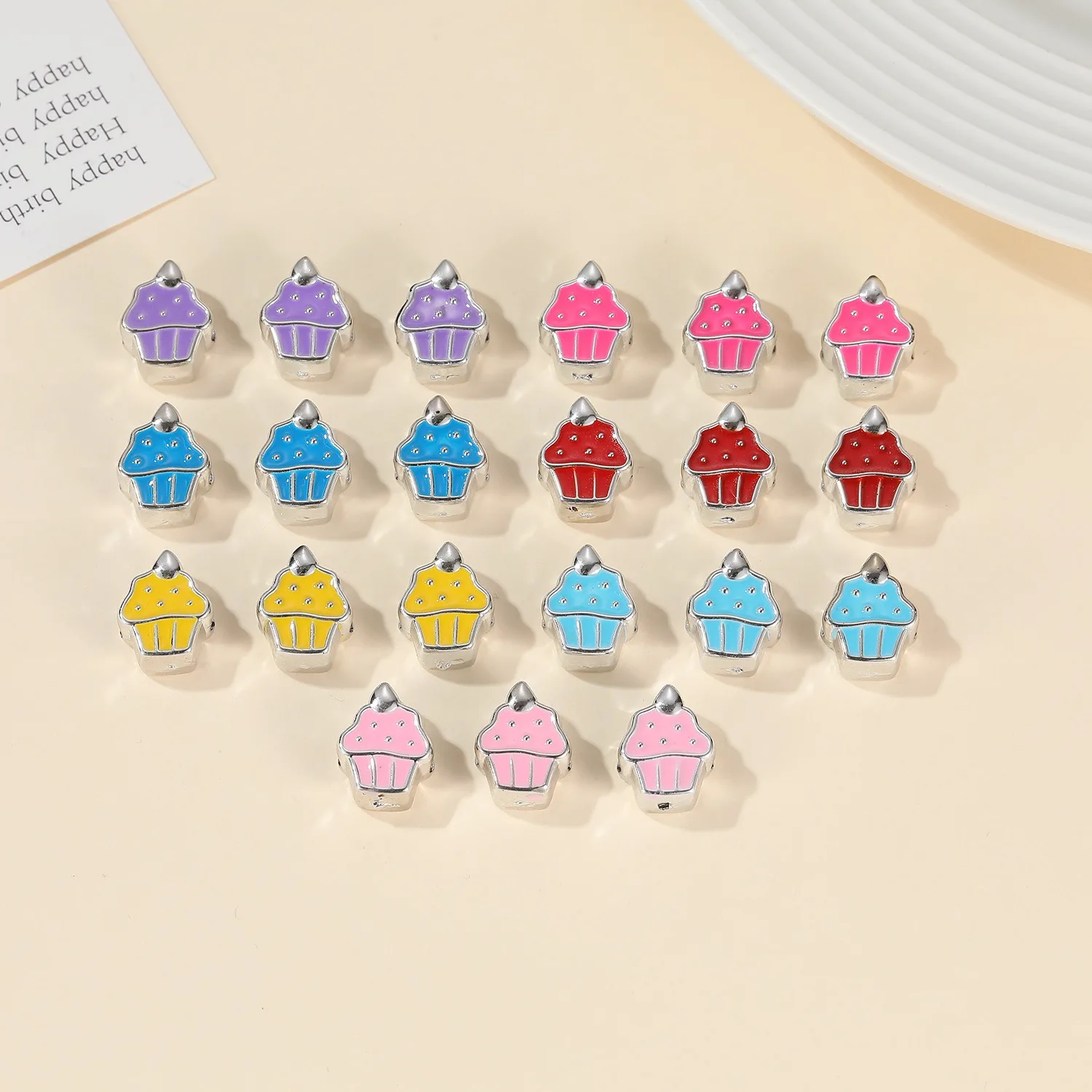 Смешанные цвета Мультяшные бусины из смолы эмаль милый красочный торт бисер детский браслет для мобильного телефона цепочка свободные