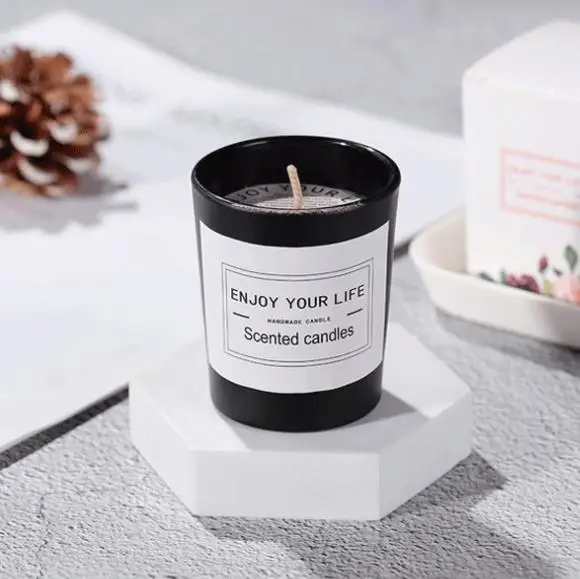 Soy Wax Brown Scented Candles Gifts Smokeless Romantic Home Scented Candles Wholesale glass candle jars