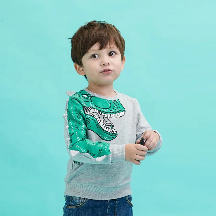 
Cute print factory direct kids clothes wear boy baby sweatshirt for kids with dinosaurs printing 