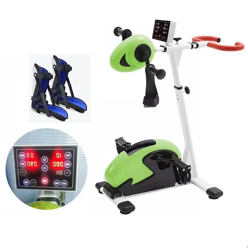 Disabled Electric Physical Therapy Leg Rehabilitation Equipment Dual Exercise Bike Hand and Foot Pedal Exerciser with Foot Boot