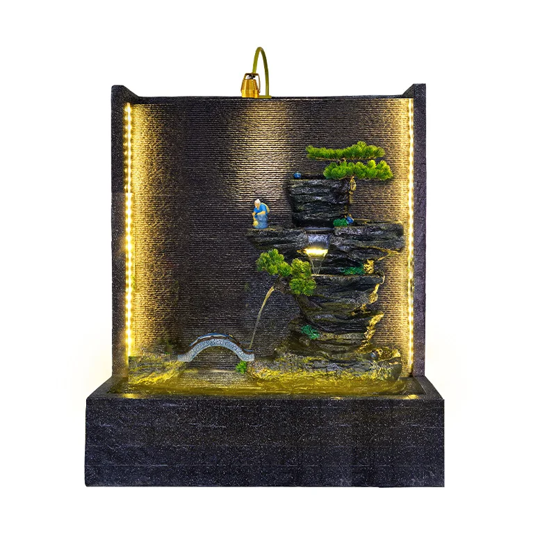 
Factory Supply Attractive Price Polyresin Crafts Artificial Water Curtain Wall Fountain Resin Crafts 