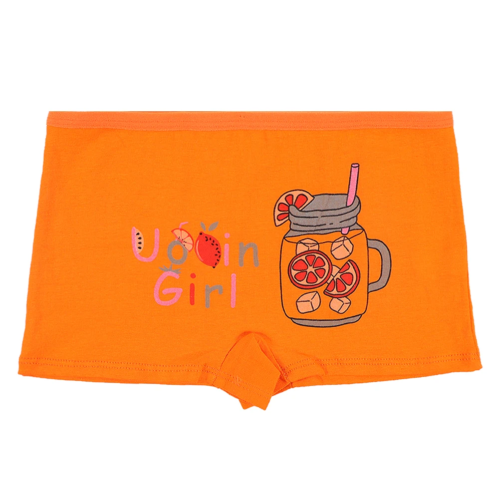 UOKIN Cute cartoon cotton girl underwear boxer shorts assorts 6 color pink mix free sample kids panties A8445