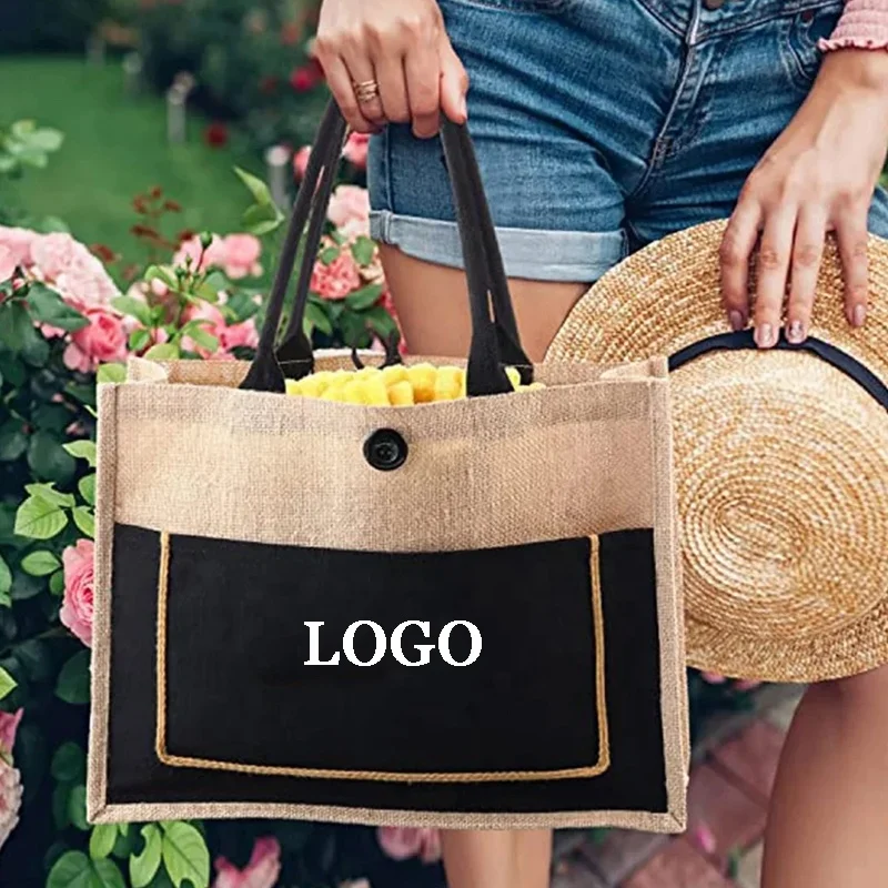 Sympathybag Jute Bag With Handle Tote Bag Linen Shopping Bag