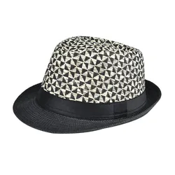 Wholesale Fashion Lady Fedora Trilby Plaid Gangster Cap Straw Panama Hat Men Women Spring Summer Autumn Beach Paper Jazz Hats