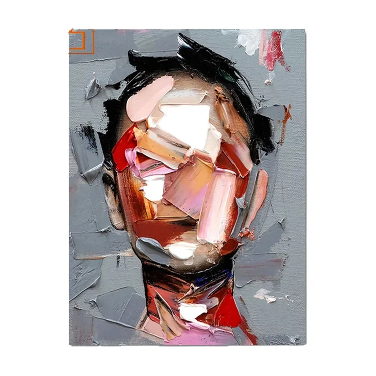 100% ручная роспись абстрактная девушка лицо ручной работы фигура настенный нож мастихия портрет картина маслом женщина