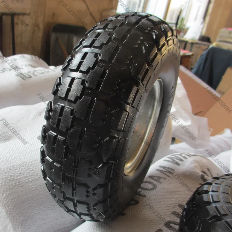 4.10/3.50-4 flat free wheel/polyurethane PU foam wheel