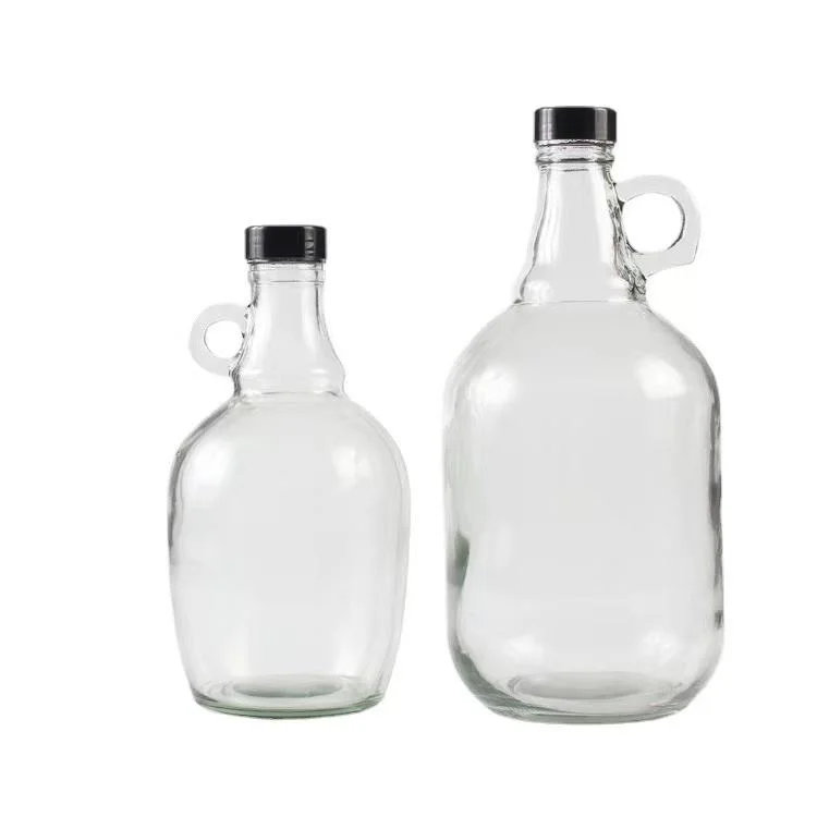New Design Empty 50ml 100ml 1000ml Clear Beverage Glass Bottle with Cap Glass Milk Wine Juice bottle