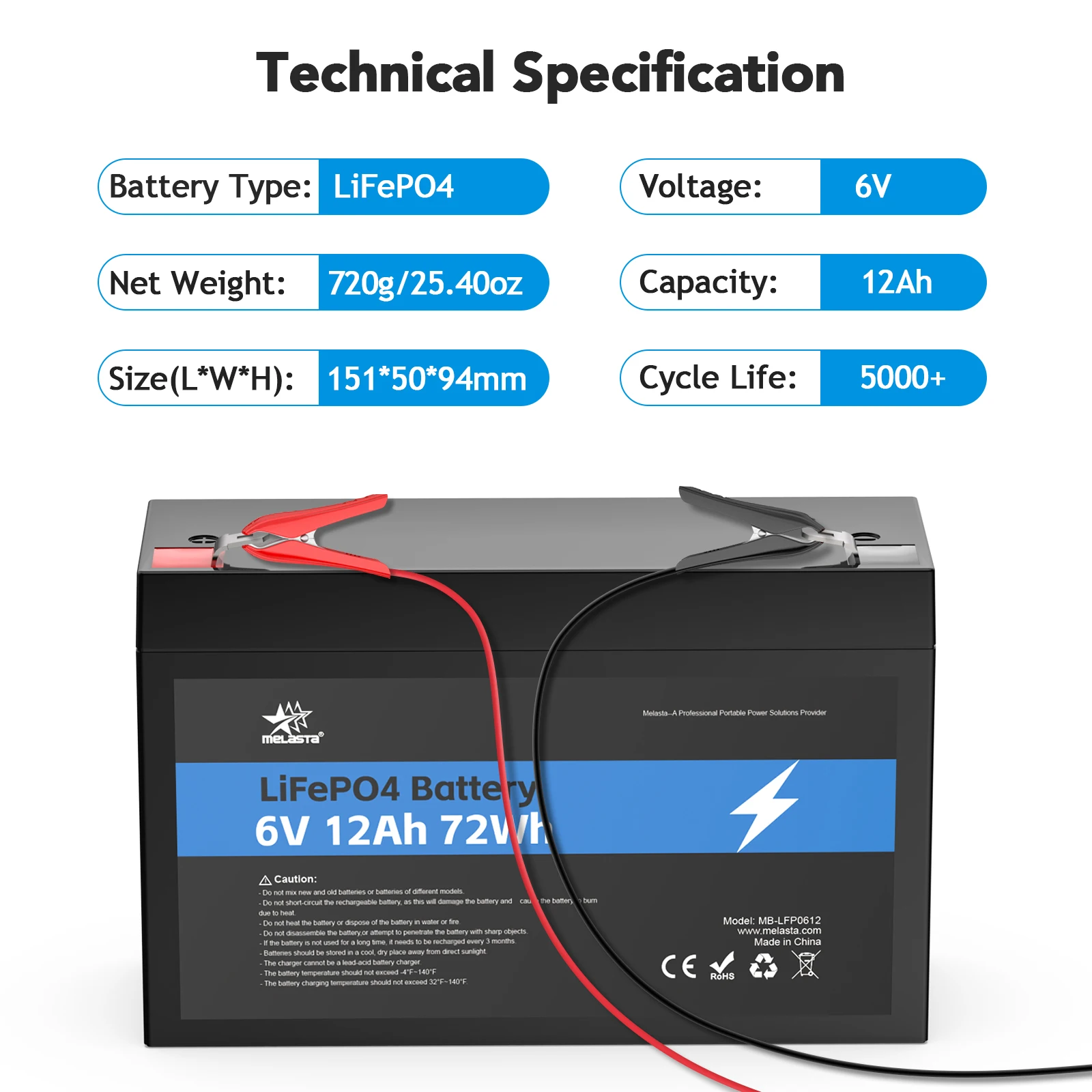 6v 12ah Deep Cycle Electric Bike Battery Three Wheeler Escooter Battery 6v Lifepo4 Battery For Animal Ride