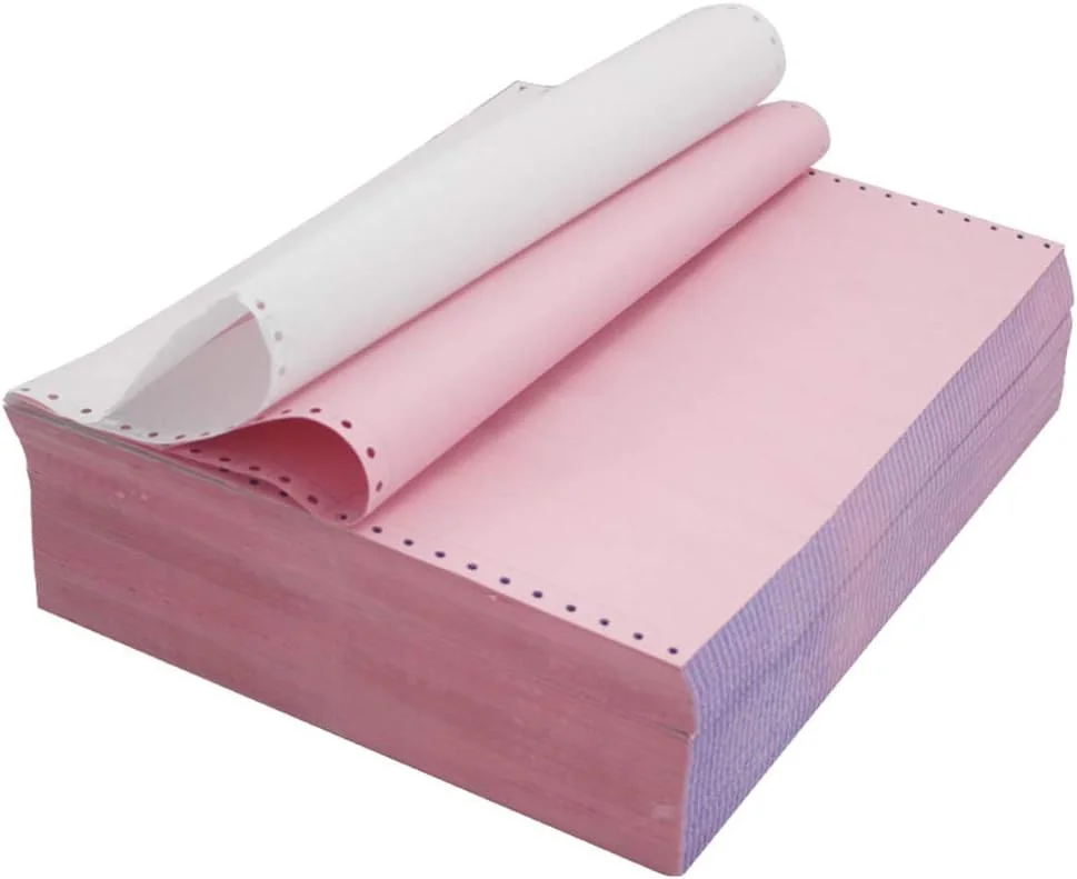 Office Wood Pulp Continuous NCR Carbonless Paper 2-4 Ply Triplicate Printing Invoice for Copy/Inkjet/Laser Printers