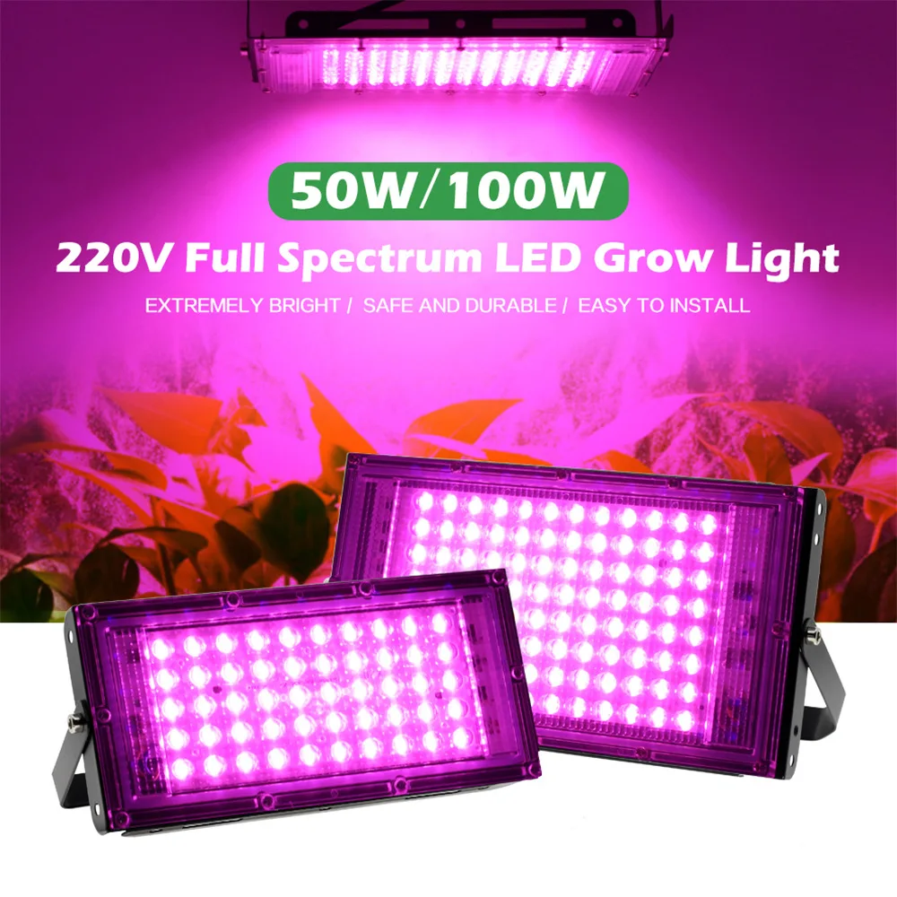 Growing LED Light 50W 100W 200W 300W  Full Spectrum Farm Plant Grow Lamp Greenhouse Hydroponic Plant Growth Seedling Light