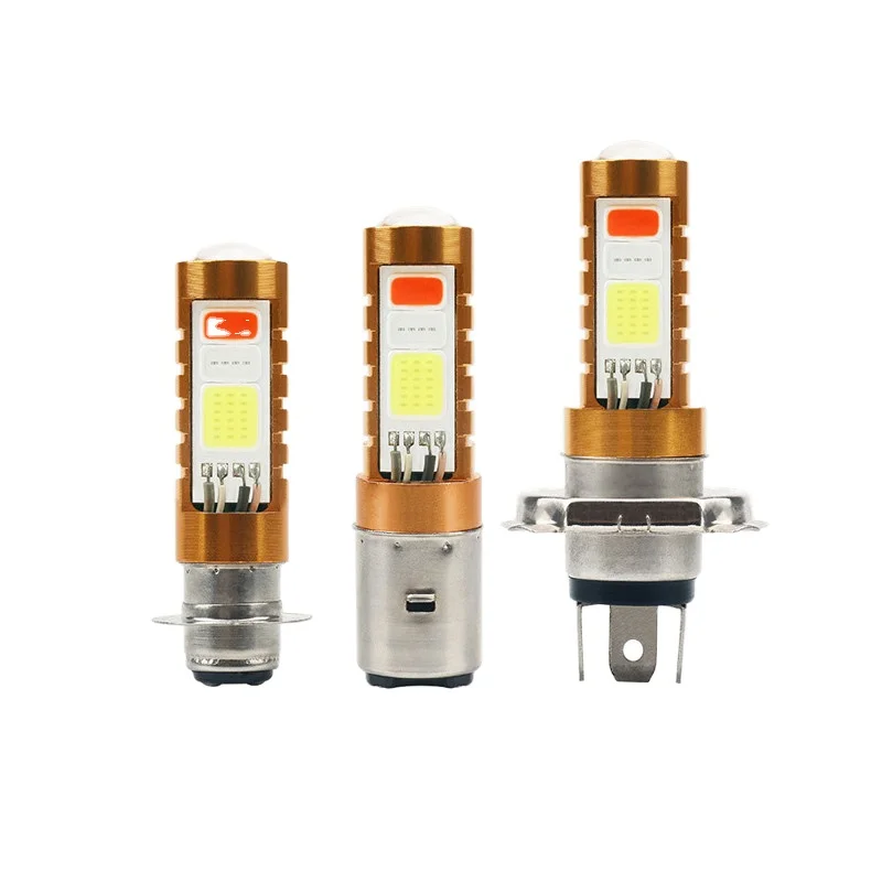 3 вида цветов COB подсветка авто LED Canbus противотуманная фара H4 мотоциклетная лампа H4 H6 80 Вт COB 3 лампа P15D BA20D фара мотоцикла