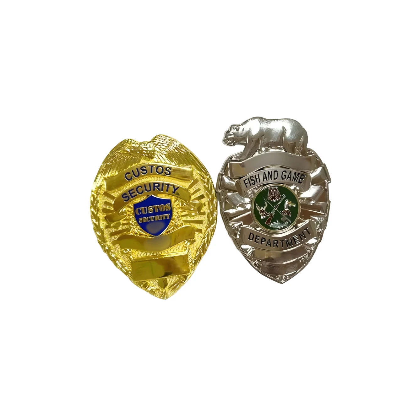 High Quality Souvenir Gift 50Mm Square Badge Iron On Badges Brass Silver Badge