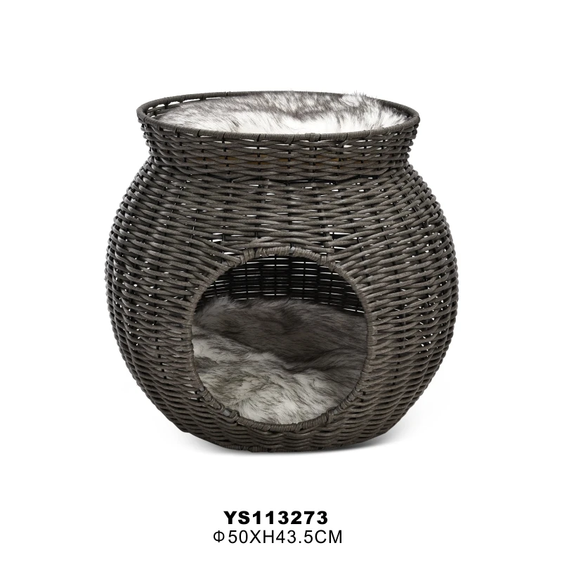 Petstar Modern Style Heavy Duty Artical Rattan Cat Sleeping House Pet Bed