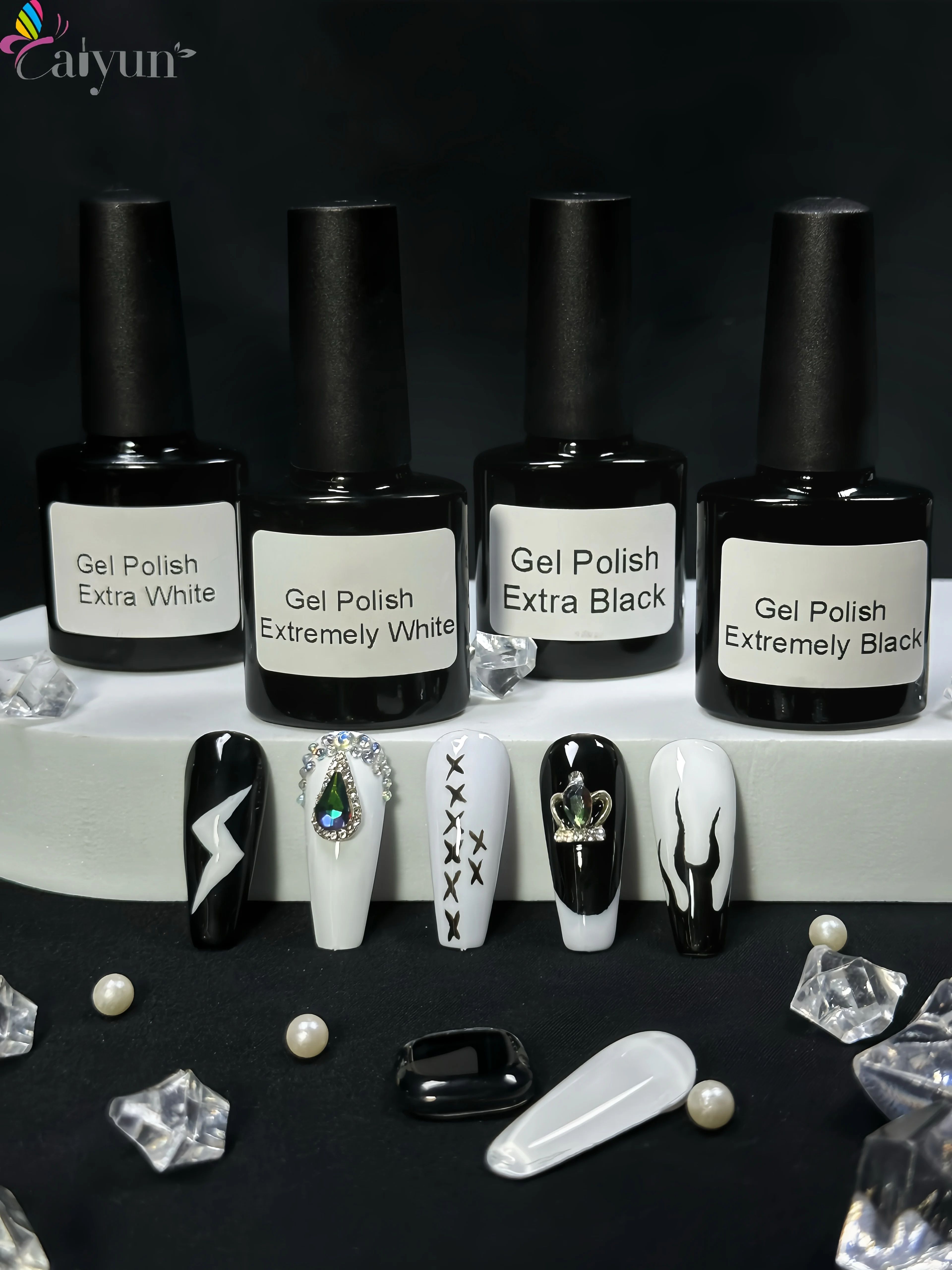 8ml Trendy Super White Black Uv Led High Pigmentation Hema Free Color Gel Polish