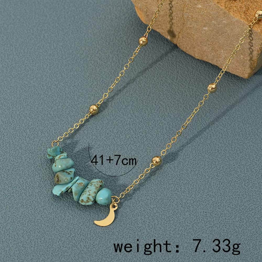 New Unique Irregular Charms Necklace Nature Stone Bead  Pendant Choker Necklace For Women Fashion Jewelry Girl Accessories 2022_4