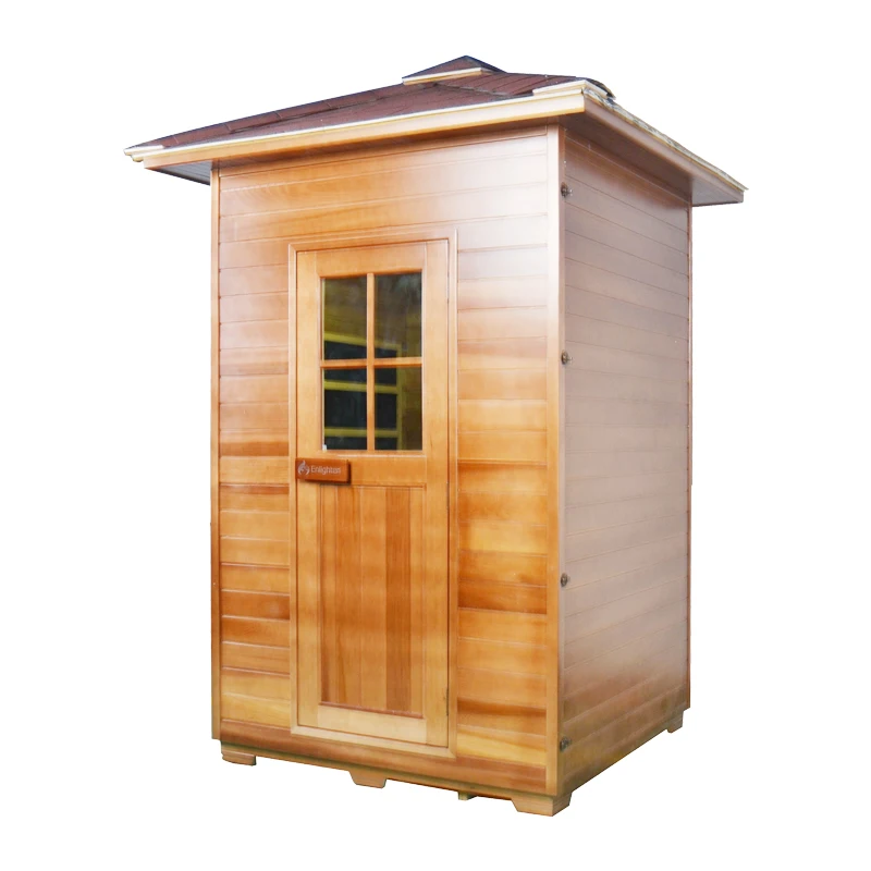 Удобная для здоровья уличная сауна из красного кедра Дальняя инфракрасная с нагревателями углеродного волокна на заказ