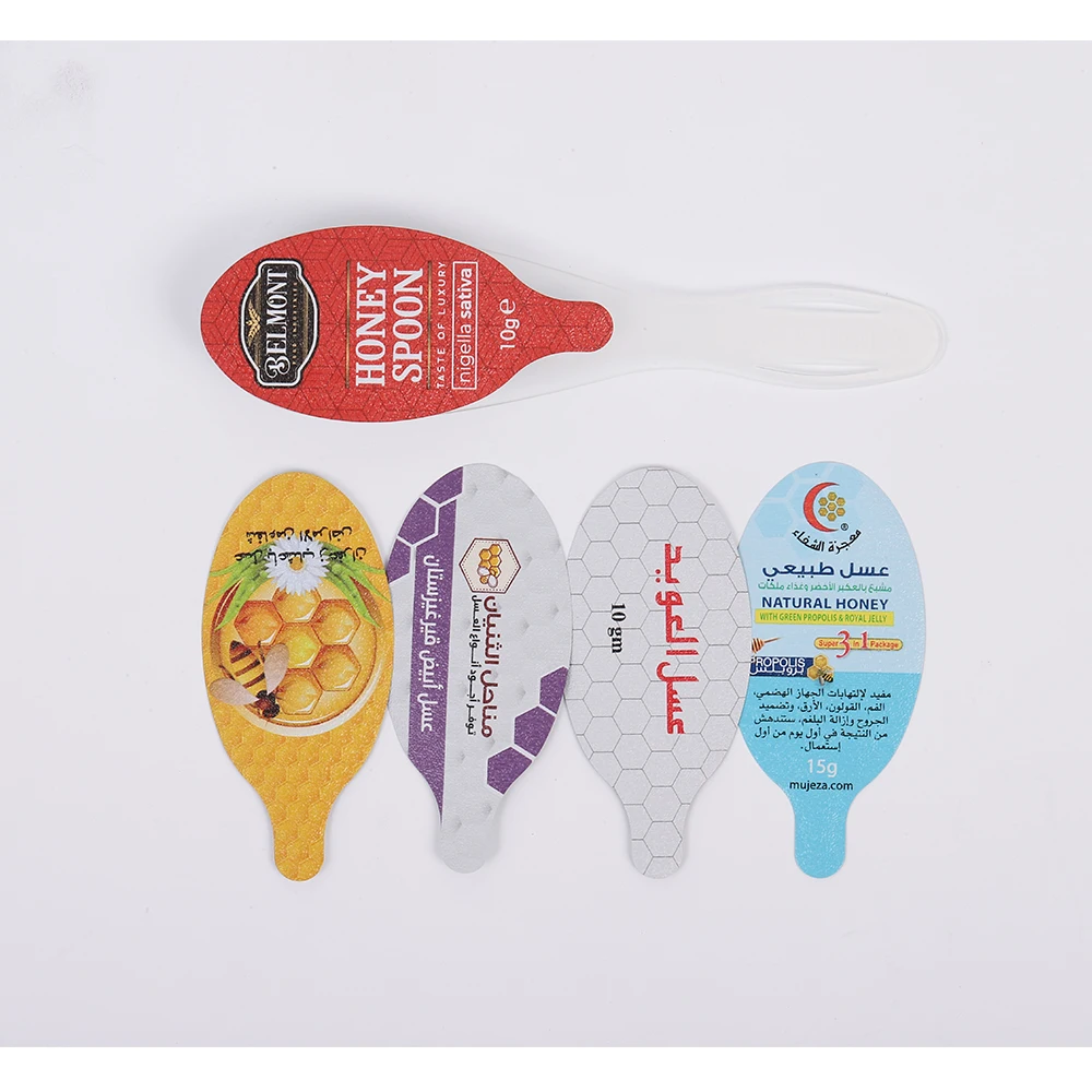 High Quality 12g/15g/18g Disposable Plastic Honey Spoon With Foil Lid
