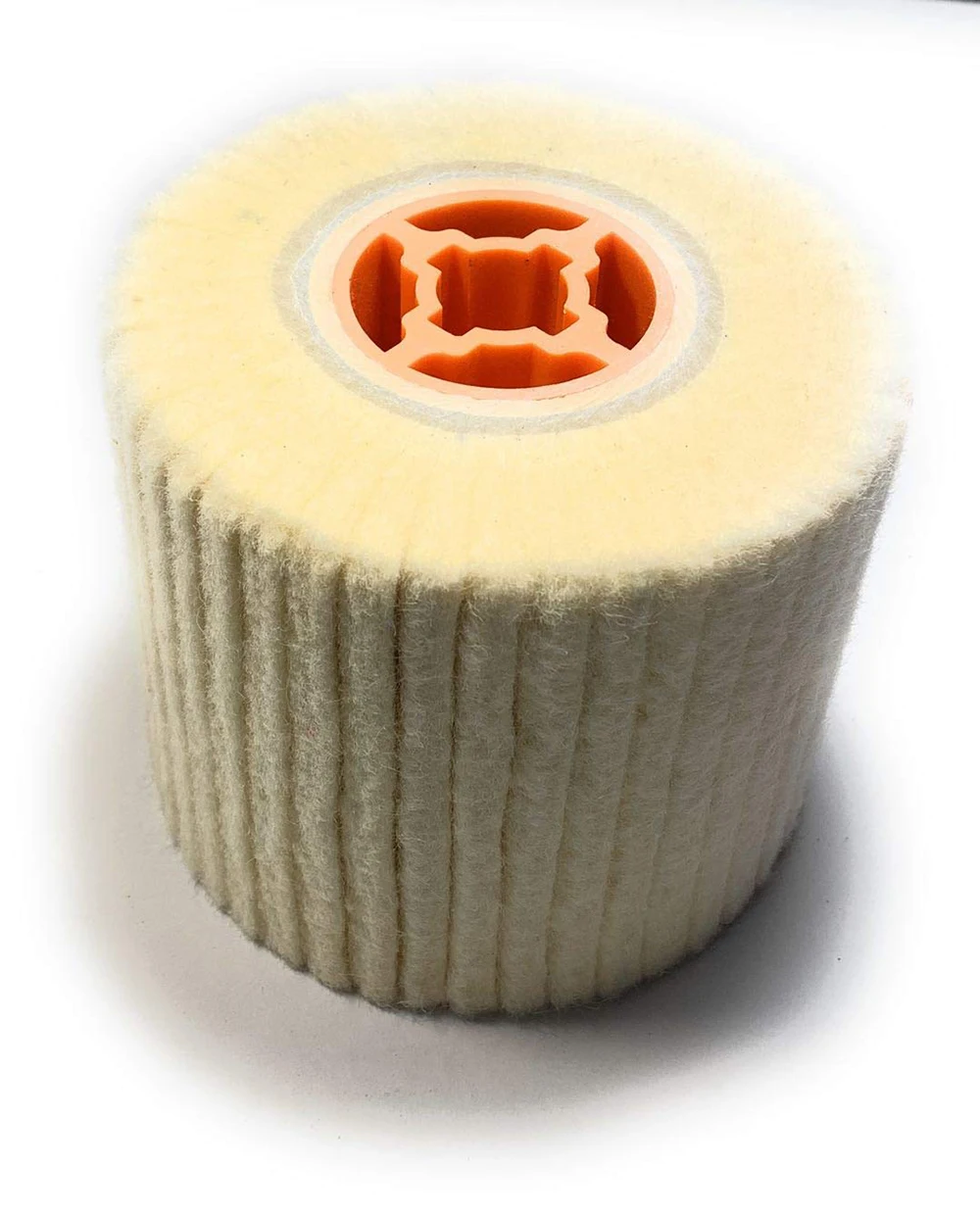 4.5 inch Buffing Drum Mirror Burnishing Polishing Brush Wool Felt Wheel Buffer Wheel for Rust/Dust Removal,Jewelry/Glass