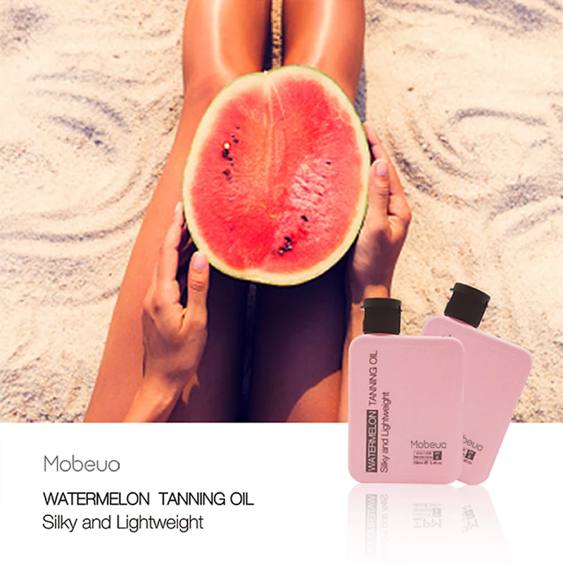 2021 natural ingredient OEM/ODM Private Label Skin Care Suntan Lotion Deep Dark Looking Tan Watermelon Tanning Oil