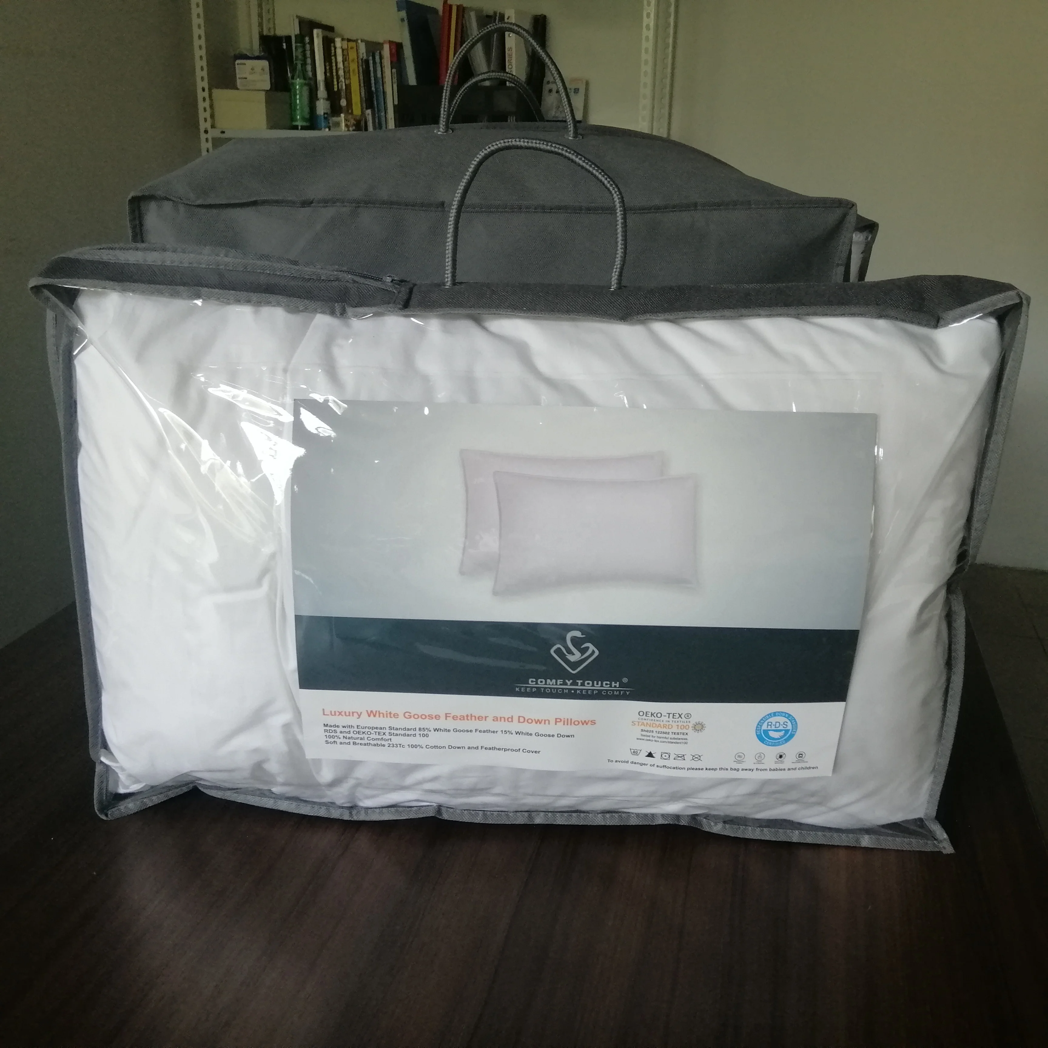 Wholesale high quality luxury  100% duck goose feather down 5 star hotel  pillow