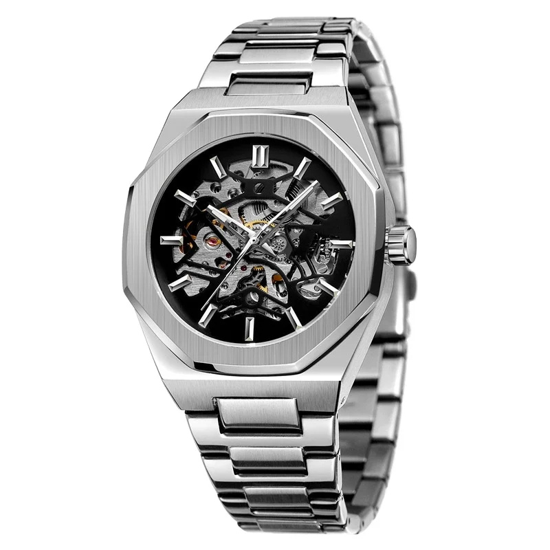 Popular Brand Forsinning 389 Men Vintage Luxury Silicone Belt Self-winding Full Automatic Mechanical Skeleton Wrist Watches
