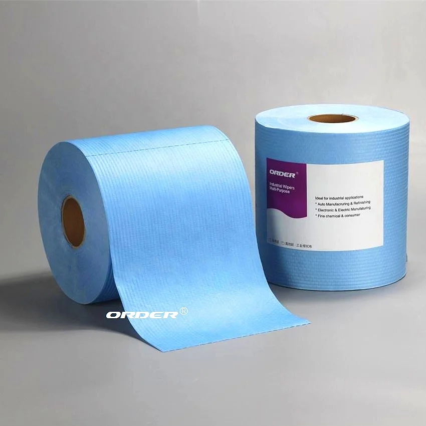 Factory Custom Creped wood pulp laminated spunlace nonwoven replacement of dupont clean wiper cleaning wipes