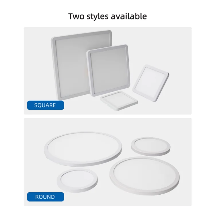 MELINZ Wholesale Round Square Bright Slim Recessed Aluminum White 6W 8W 15W 20W LED Panel Light