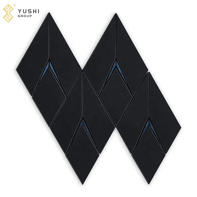 Yushi Group Marble Onyx Black+ Glass for hotel flooring tile marble Mosaic