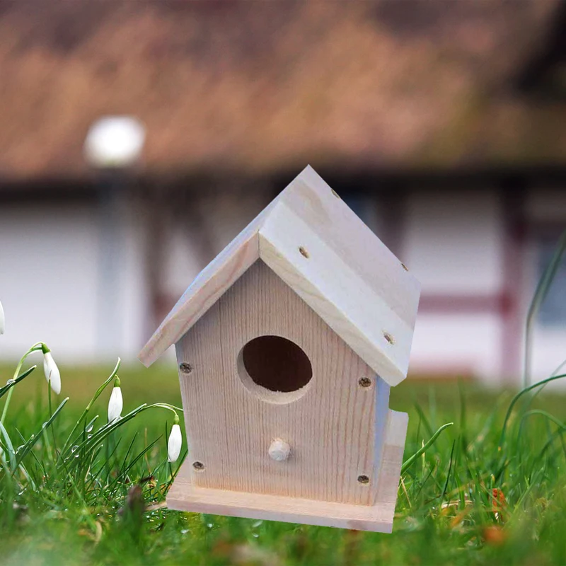 WILDMX Water Proof Wild Bird Watching Nesting Box Birdhouse Solid Wood Bird House For Outside With Predator Guard
