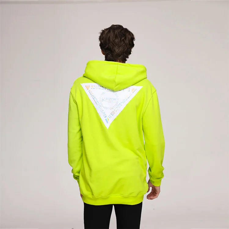 Неоново-Зеленая Мужская толстовка из 100% хлопка на