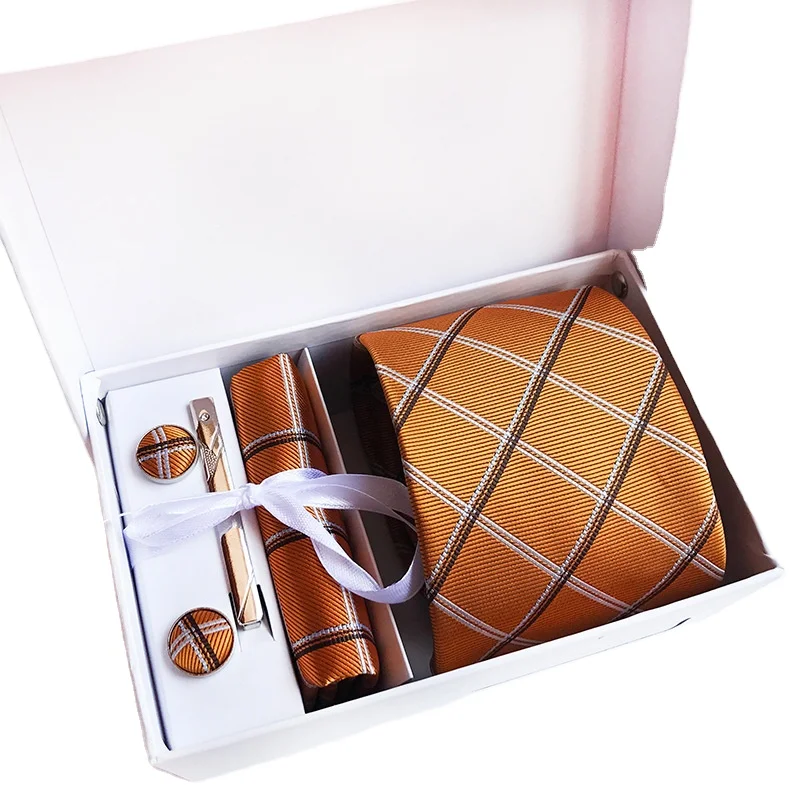 
Мужской галстук Подарочная коробка 6 шт. Подарочная коробка галстук Карманный воротник запонки 