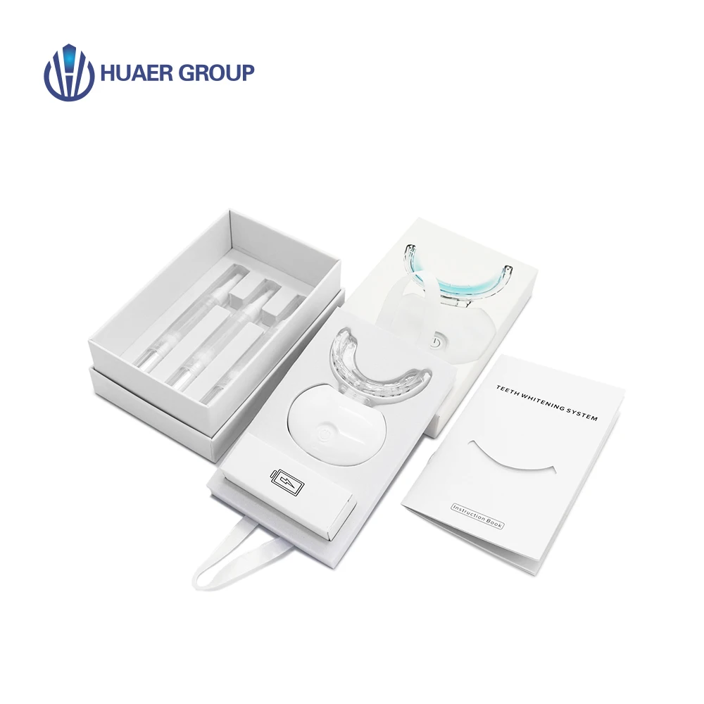 Professional Private Logo Home Non Peroxide Teeth Whitening Kit Boxed Whitening Pens 10 Minute Express With Moulds Led Light