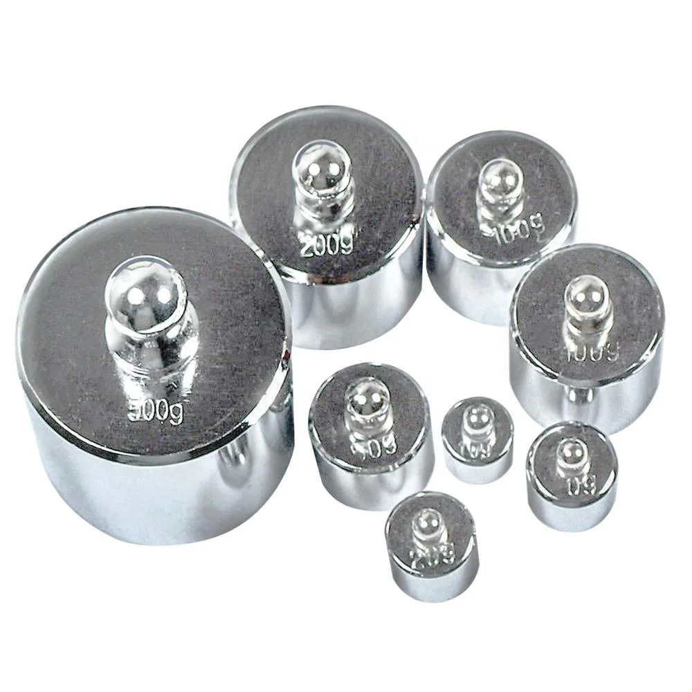 8 Pieces 1kg Steel Chrome Plated Calibration Weight Set Case Tweezers for Digital Jewellery Scale Science Lab