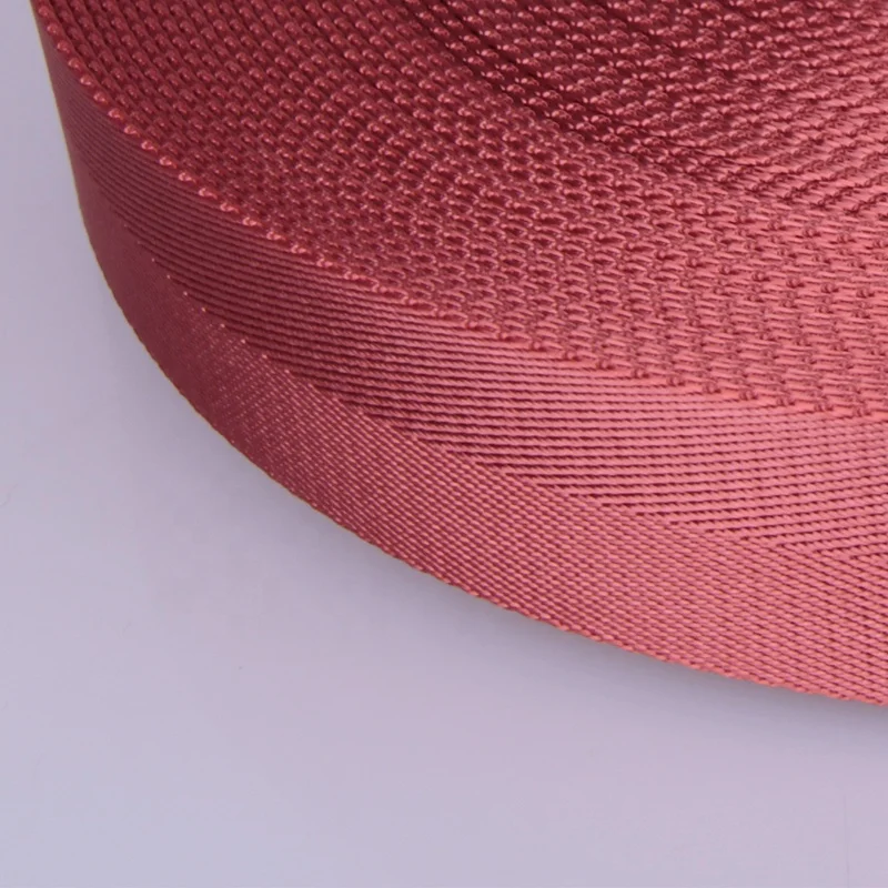 Bag use 1 1/4 inch watermelon red nylon herringbone webbing