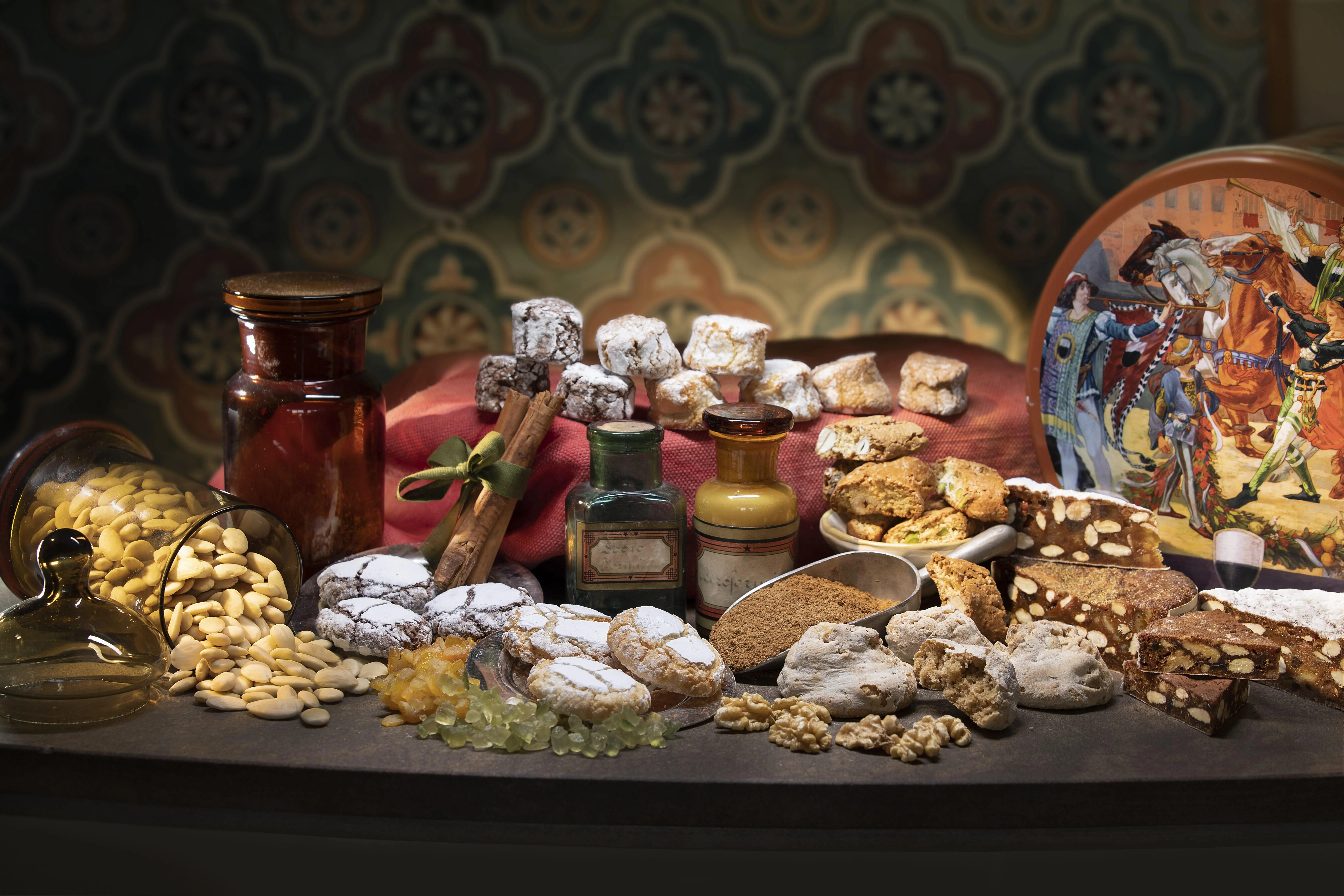 Italian Brand Cantuccini 250G Baked Goods Honey Butter Pistachio Flavor Teal Flavored Oval Shape Biscuit Cookies Made in Italy