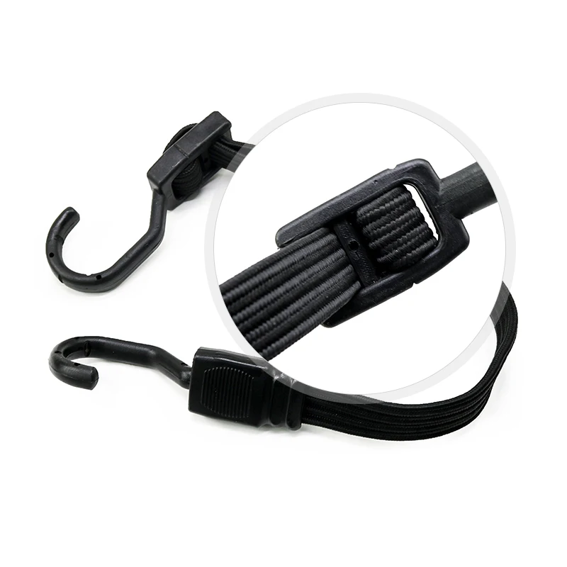 Cheap Price Adjustable 18mm Elastic Rubber Flat Bungee Cord Straps with Hooks