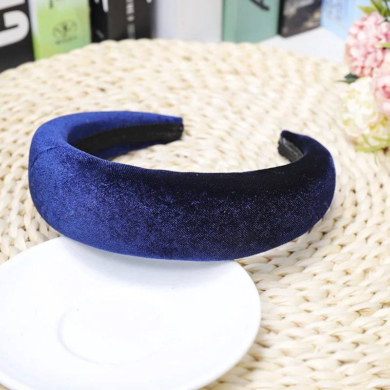 European Winter Velvet Headband Trendy Solid Color Accessories For Girls Hair