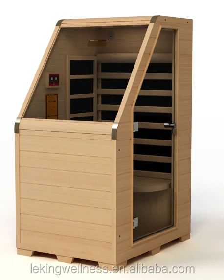 Saunaking wooden hemlock indoor 1 people mini far infrared sauna room sauna SPA hot selling hemlock small sauna