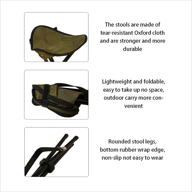 Hanser LC-02B-35 Portable Outdoor Travel Foldable Stool High Quality Picnic Stool Iron Folding Beach Chair For Camping Hiking