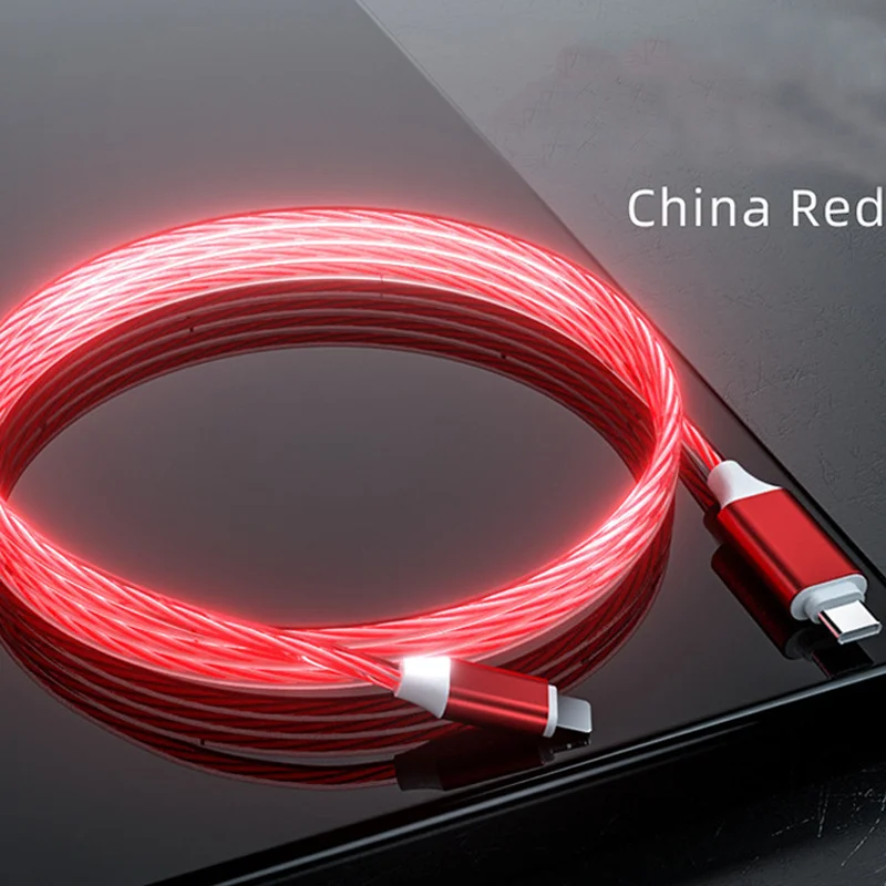 
2021New arrival 3 In 1 Led Super Magnetic Adsorption Fast Colorful Streamer Charging Cable 