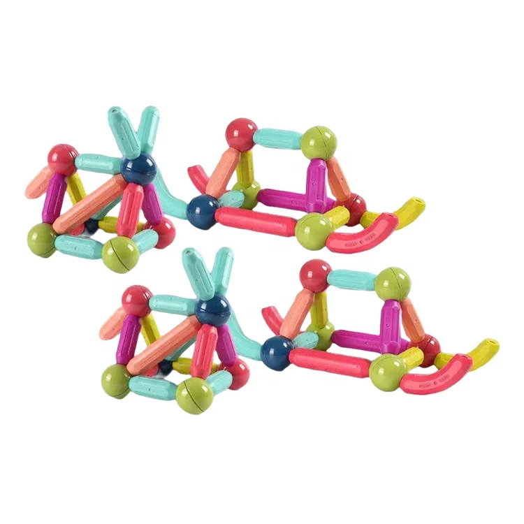Popular Educational Toys 3d Magnet Balls And Rods Set Kids Creative Flexible Magnetic Building Sticks And Balls