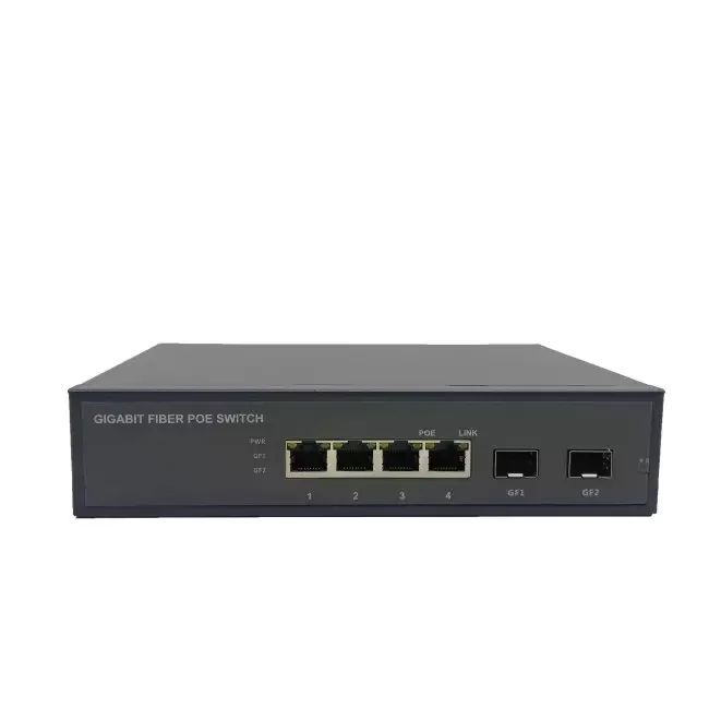 Wholesale 4 port full gigabit plus 2 uplink fiber poe switch for cctv