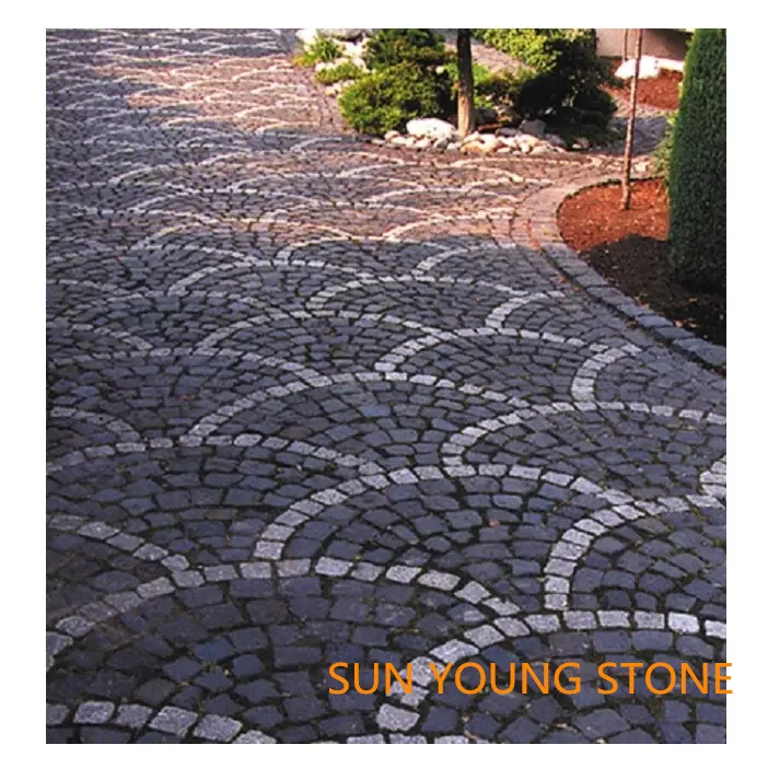 Factory Supply Natural Manga Red Granite Cobbles and Cube Stones for driveways pathways outdoor pavers granite setts