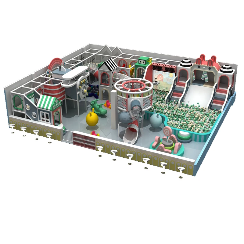 Pink Bubble House Ocean Ball Pools Kids Interactive Games Shopping Mall Entertainment Equipment with aircraft