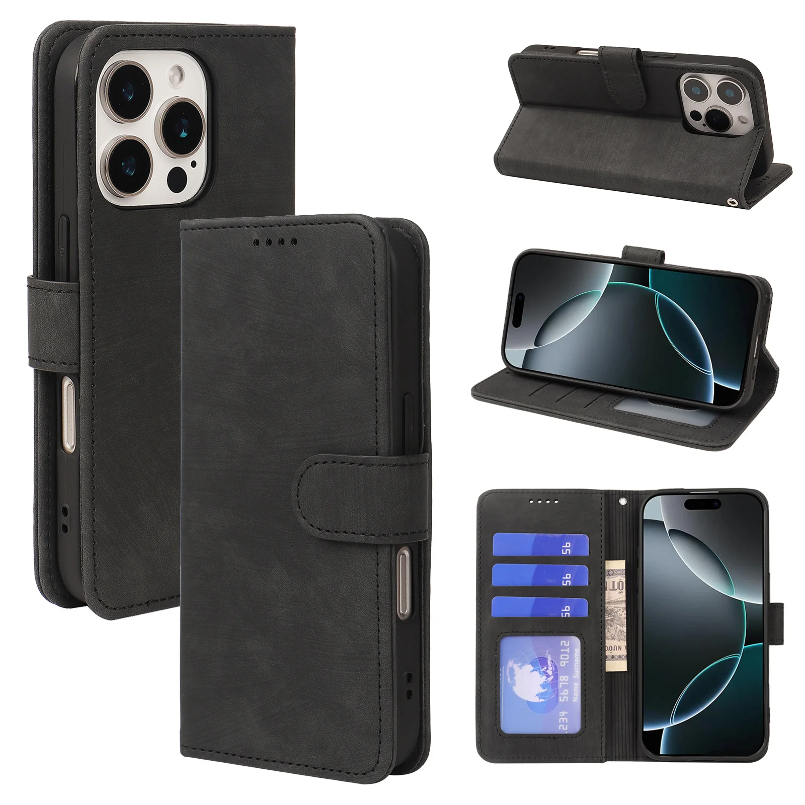 Multifunction Purse Bags Leather Phone Case for Samsung Galaxy S25 S24 FE Note 10 Plus 20 Ultra 5G Wallet PU Mobile Phone Cover