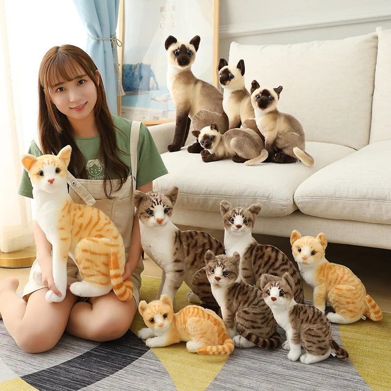 Wholesale Simulation Cute Plush Dog Toy Lazy Cat Realistic Cat Plush Toy Cat Stuffed Animal Toy