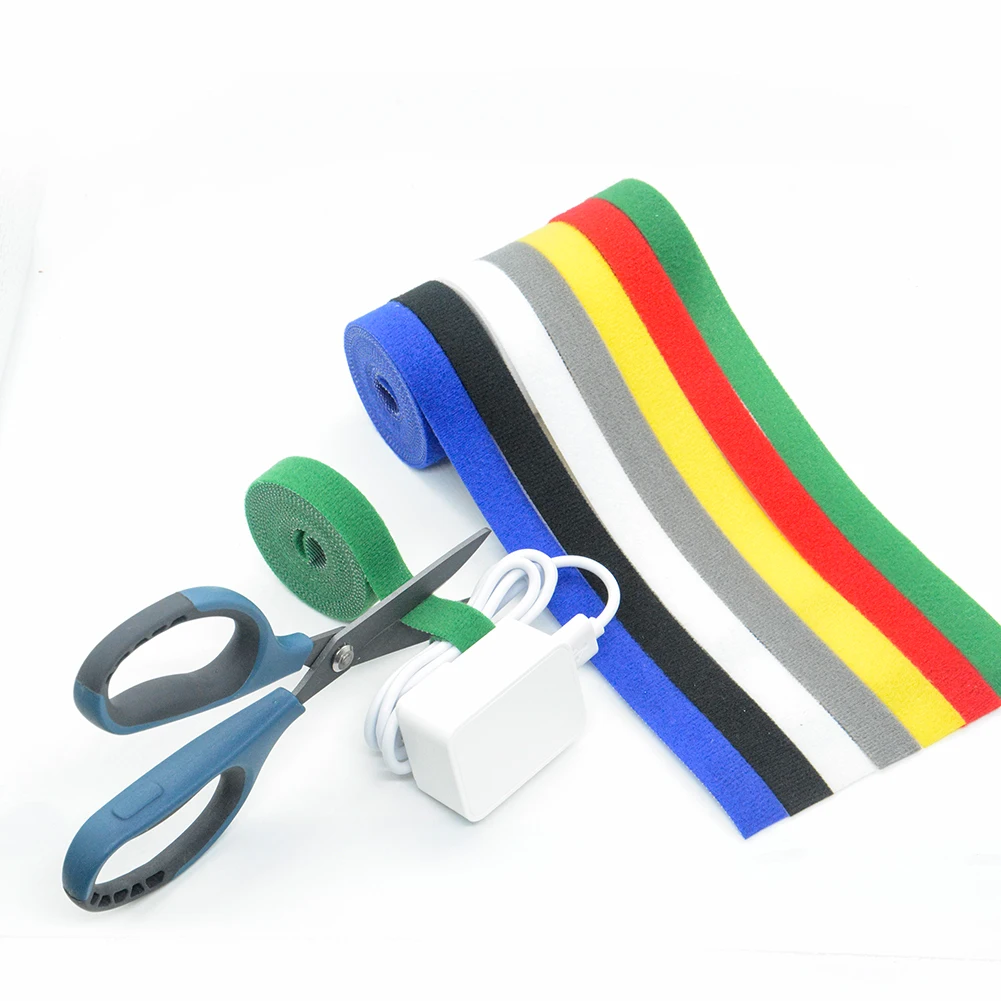 High quality self adhesive back to back hook and loop cable ties reusable hook and loop cord wraps tape