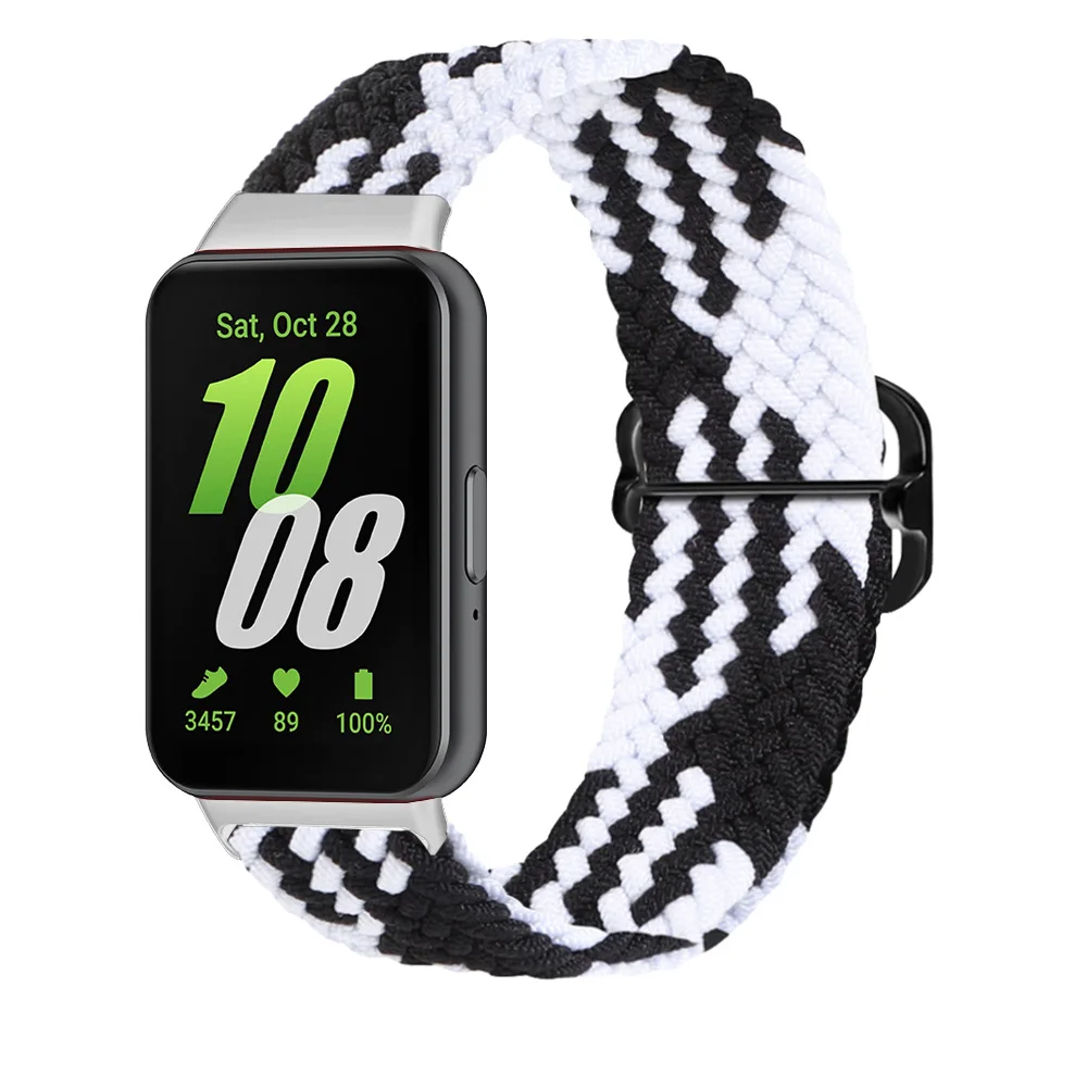 NEW Nylon Braided Metal Buckle Watch Strap For Samsung Galaxy Fit 3 Adjustment Watch Band Replacement Bracelet Metal Connector