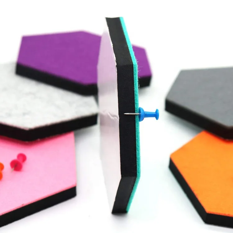 
2020 Home decoration DIY design pattern hexagonal felt memo board bulletin pin board 